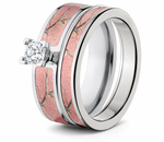 Realtree AP Pink Camo Wedding Ring Bridal Set - Camo Ever After