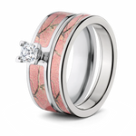 Realtree AP Pink Camo Wedding Ring Bridal Set - Camo Ever After