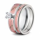 Realtree AP Pink Camo Wedding Ring Bridal Set 