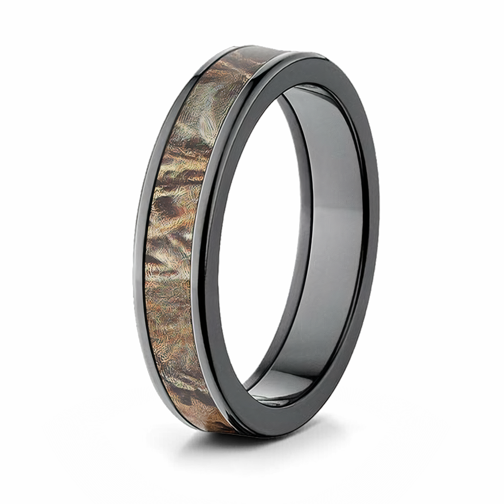 Camo Rings Realtree Max 4 Camo Ring - Black Zirconium | Camo Ever After
