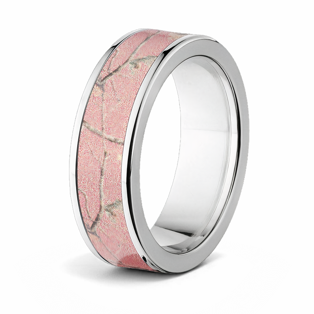 Realtree Pink Camo Wedding Ring - Titanium 7mm 