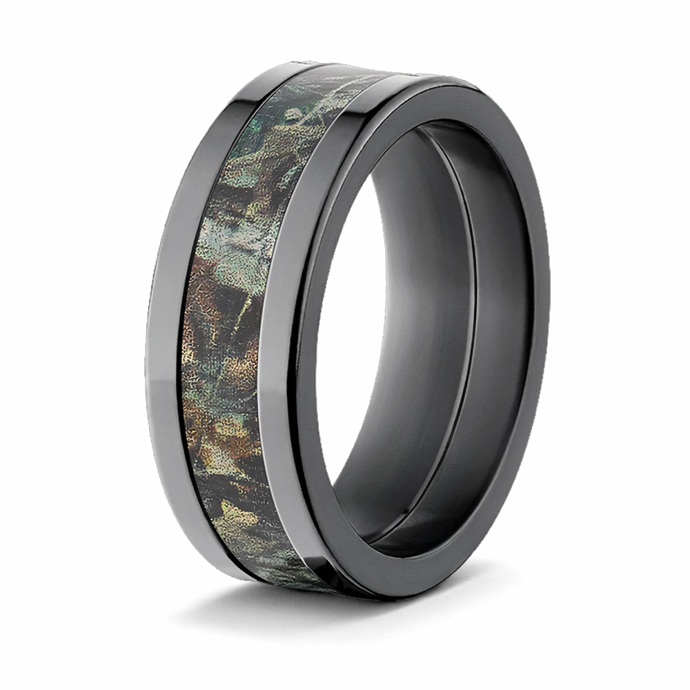 Realtree Timber Camo Ring in Black - Choose Width 