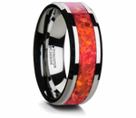 Red Opal Tungsten Ring 
