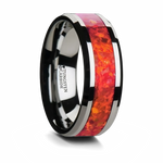 Red Opal Tungsten Ring 