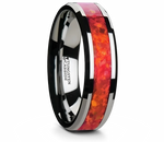 Red Opal Tungsten Ring 