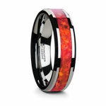 Red Opal Tungsten Ring 