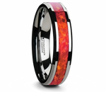 Red Opal Tungsten Ring 