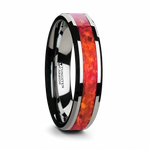 Red Opal Tungsten Ring 