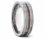 Ring with Three Inlays - Wood and Antler 