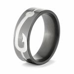 Ring with Large Fish Hook - Zirconium 8mm 
