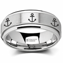 Ring with Spinning Anchors in Tungsten - 8mm 