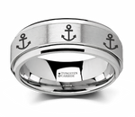 Ring with Spinning Anchors in Tungsten - 8mm 