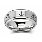 Ring with Spinning Anchors in Tungsten - 8mm 