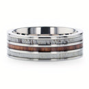 Ring with Three Inlays - Wood and Antler 