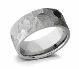Hammered Mens Wedding Band - Optional Camo Sleeve 