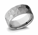 Hammered Mens Wedding Band - Optional Camo Sleeve 