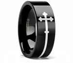 Sideways Cross Black Tungsten 