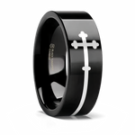 Sideways Cross Black Tungsten 