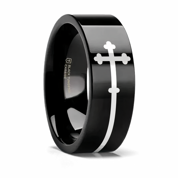 Sideways Cross Black Tungsten 