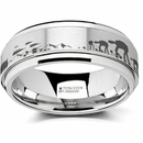 Spinning Hoth Battle Scene Star Wars Ring - Tungsten 8mm 