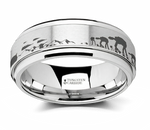 Spinning Hoth Battle Scene Star Wars Ring - Tungsten 8mm 