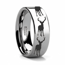 Stag Fawn Deer Elk Ring in Tungsten 