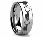 Stag Fawn Deer Elk Ring in Tungsten 