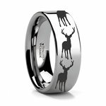 Stag Fawn Deer Elk Ring in Tungsten 