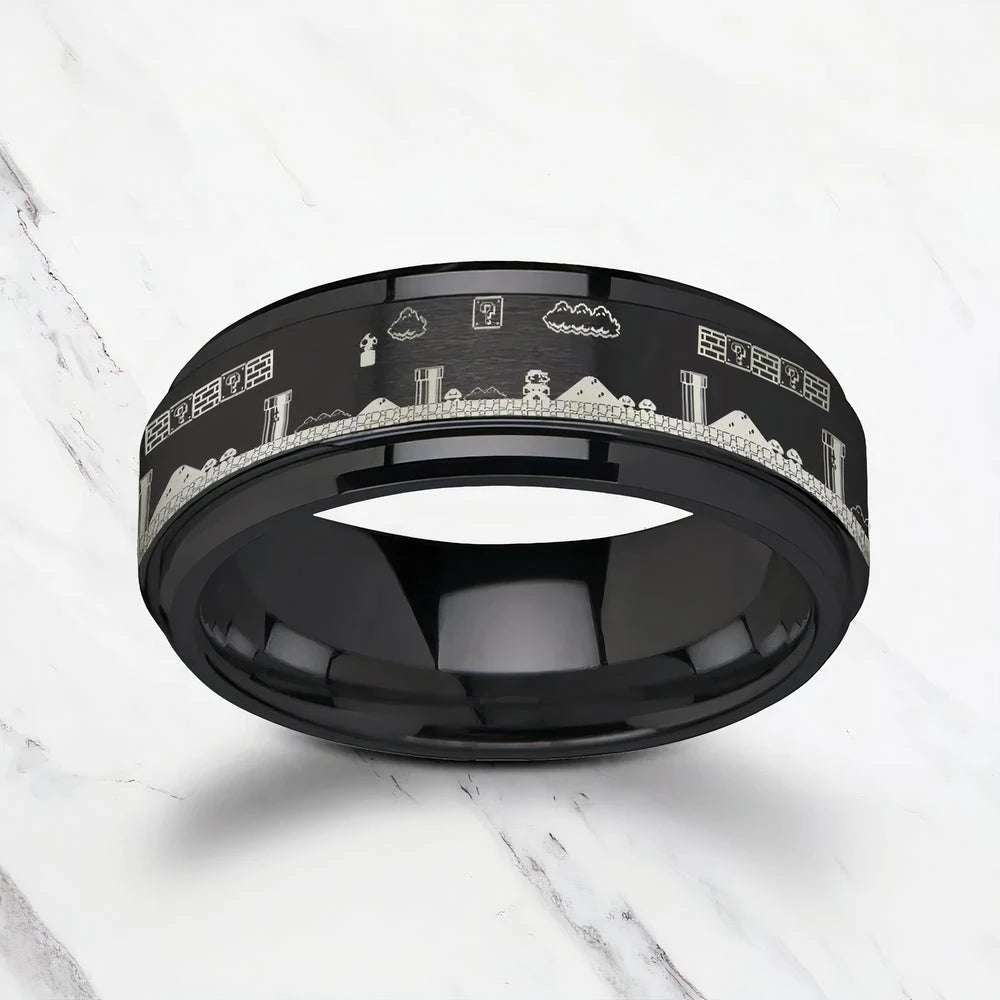 Super Mario Bros Ring with Spinning Center | Camo Ever After