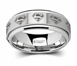 Superman Ring with Spinning Symbol - Tungsten 8mm 