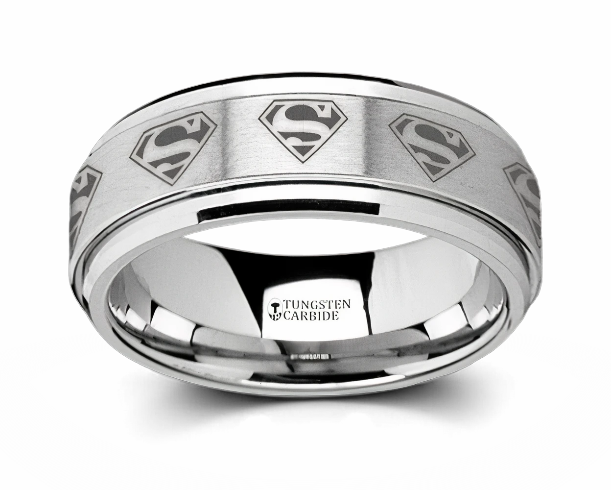 Superman Ring with Spinning Symbol - Tungsten 8mm 