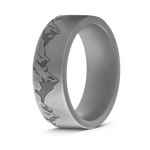 Mountain Scene Engraved Titanium Ring – 8mm