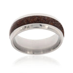Dinosaur Bone Wedding Band - 8mm Domed 