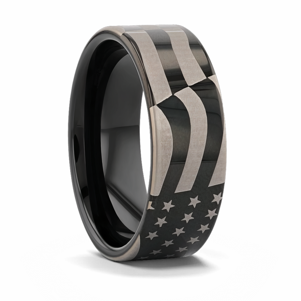 Tungsten Patriot Ring - 6mm to 10mm 