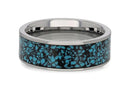 Crushed Turquoise Inlay Tungsten Ring - Camo Ever After