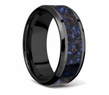 Mens Tiger Eye Ring – 8mm Zirconium & Blue Tiger Eye 