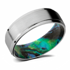 Titanium Ring with Abalone Shell Sleeve 