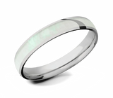 Titanium Wedding Ring with Freshwater Mother of Pearl Inlay 