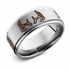 Titanium 9mm Band with Brown Antler Pattern 