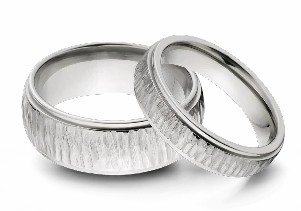 Tree Bark Set for Him and Her - 5mm & 8mm 