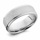 Tree Bark Ring - 8mm with Grooved Edges 