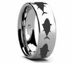 Tuna Fish Ring in Tungsten 
