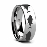 Tuna Fish Ring in Tungsten 
