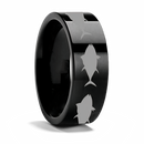 Tuna Fish Ring in Black Tungsten 