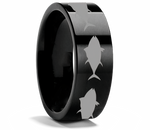 Tuna Fish Ring in Black Tungsten 