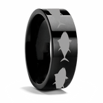 Tuna Fish Ring in Black Tungsten 