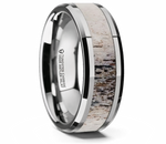 Ombre Deer Antler Inlay Ring - Tungsten 