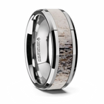 Ombre Deer Antler Inlay Ring - Tungsten 