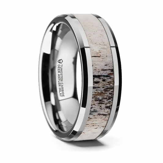 Ombre Deer Antler Inlay Ring - Tungsten 