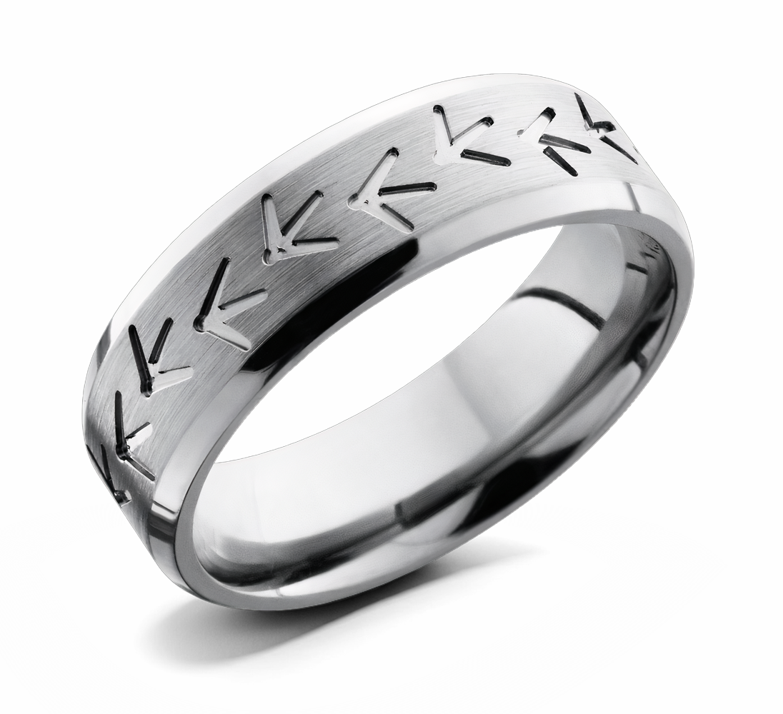 Turkey Track Ring - Titanium 7mm 